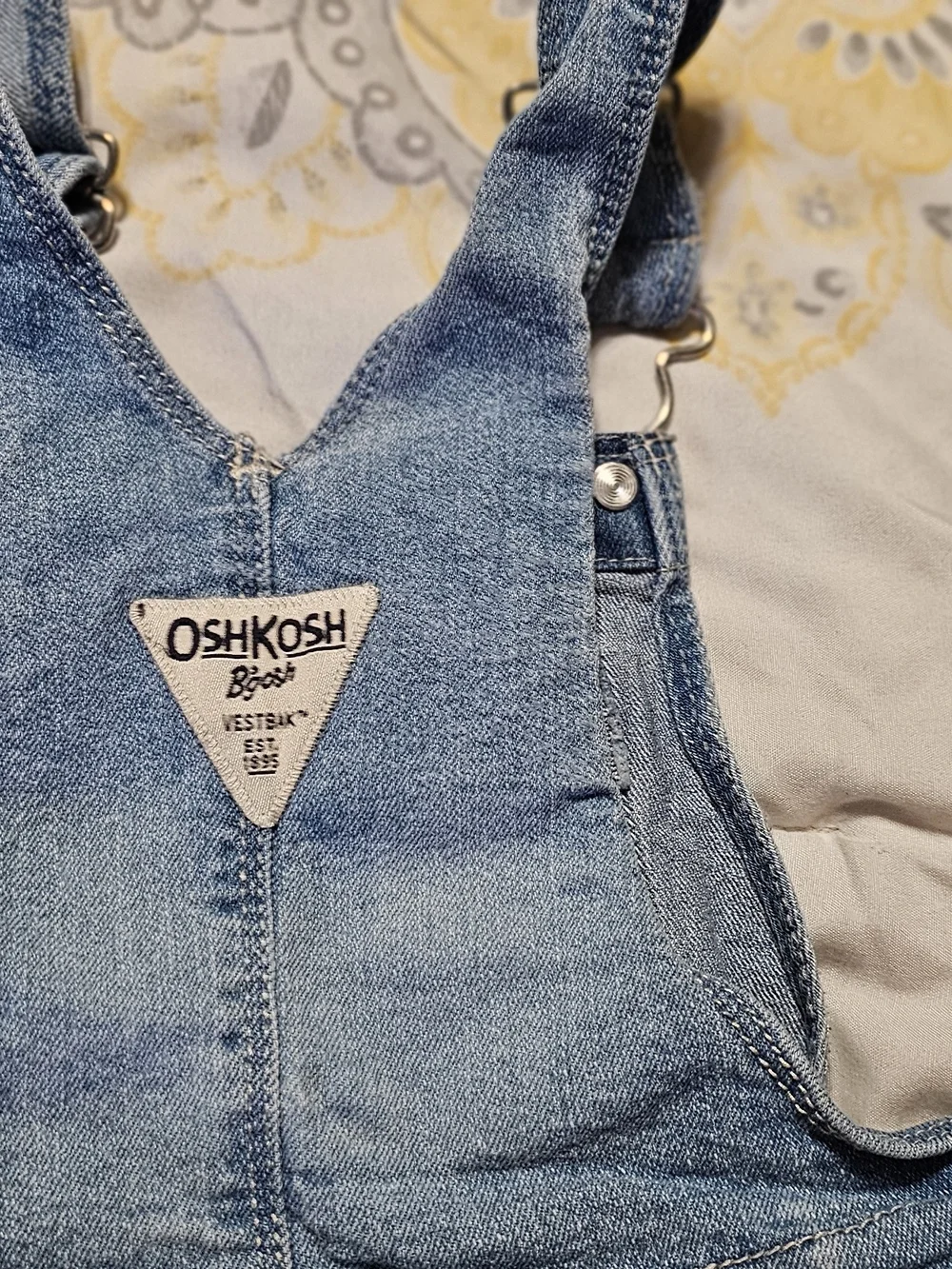 OshKosh B'gosh Light Blue Denim Overalls Dress with Front Pocket
